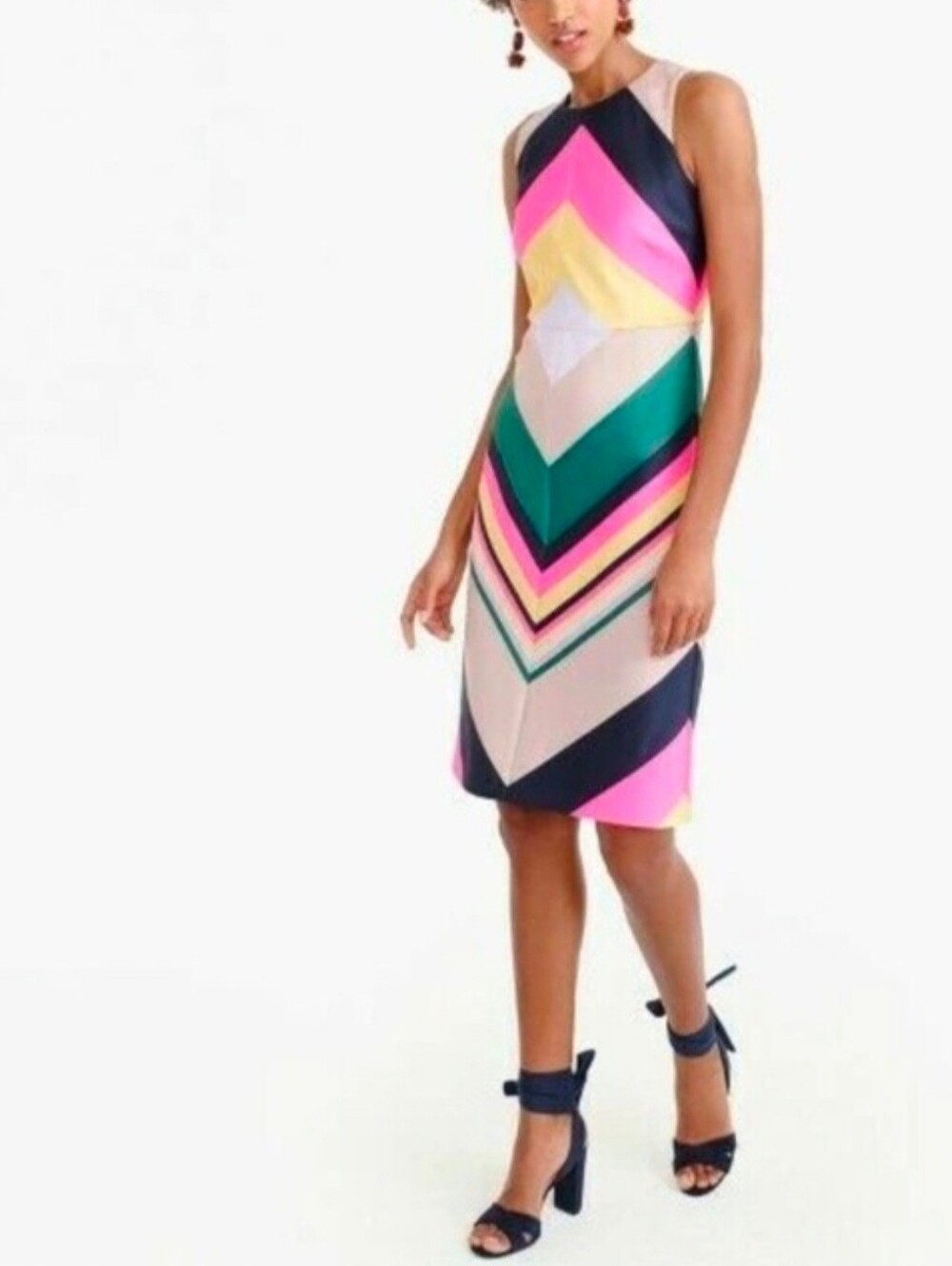 J. Crew Collection Multi-Color Pop-Stripe Dress Size 2